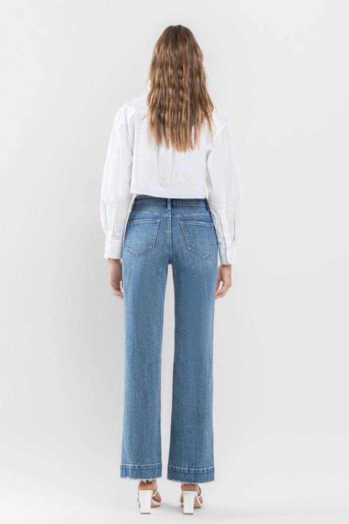 High Rise Trouser Hem Jeans Product Image