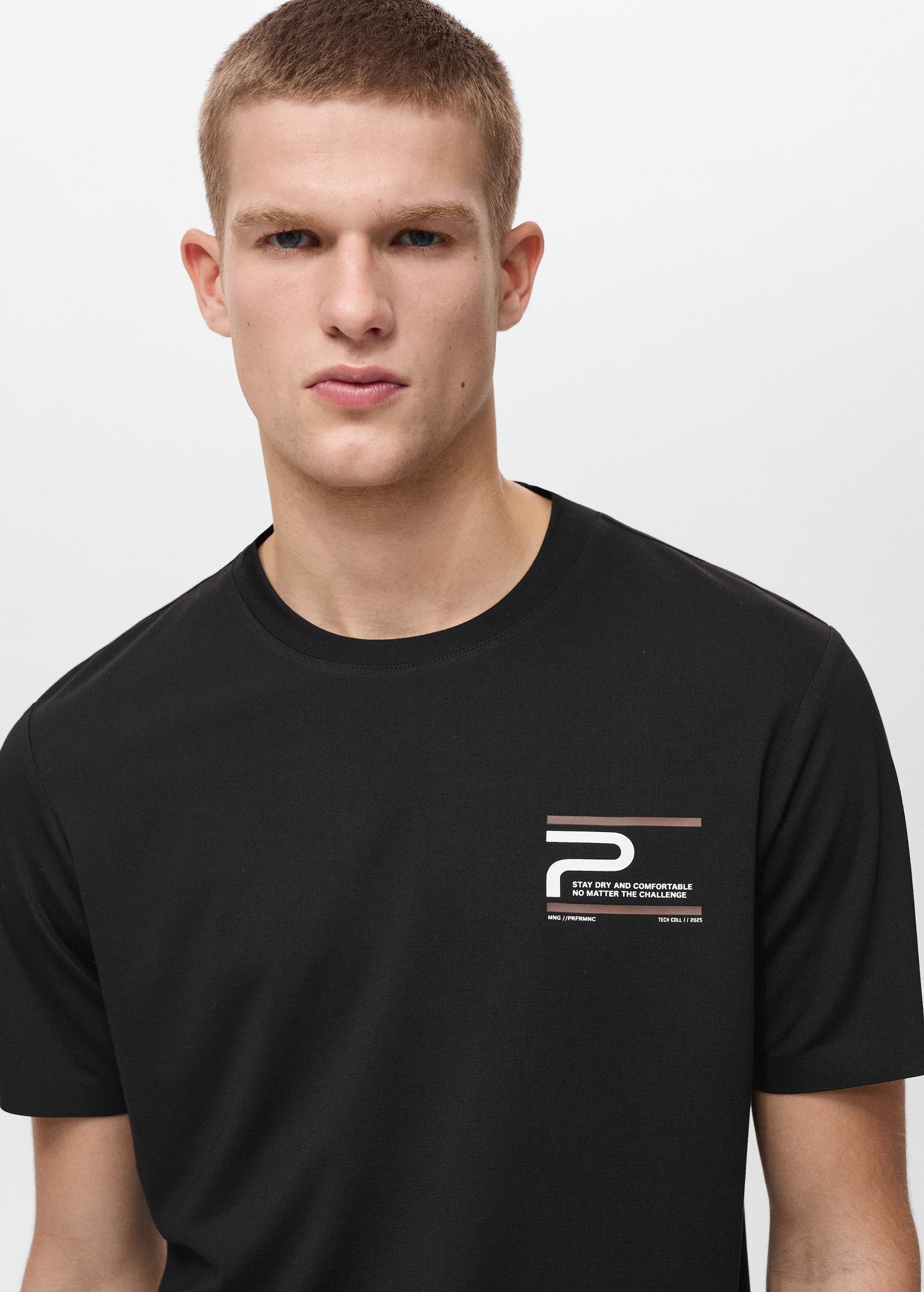 COOLMAX® slim-fit printed t-shirt - Men | MANGO USA Product Image
