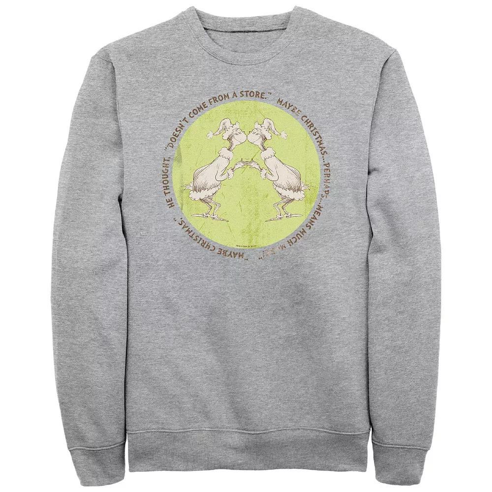 Big & Tall Dr. Seuss Grinch Christmas Perhaps Means Much More Graphic Fleece, Men's, Size: Small, Athletic Grey Product Image