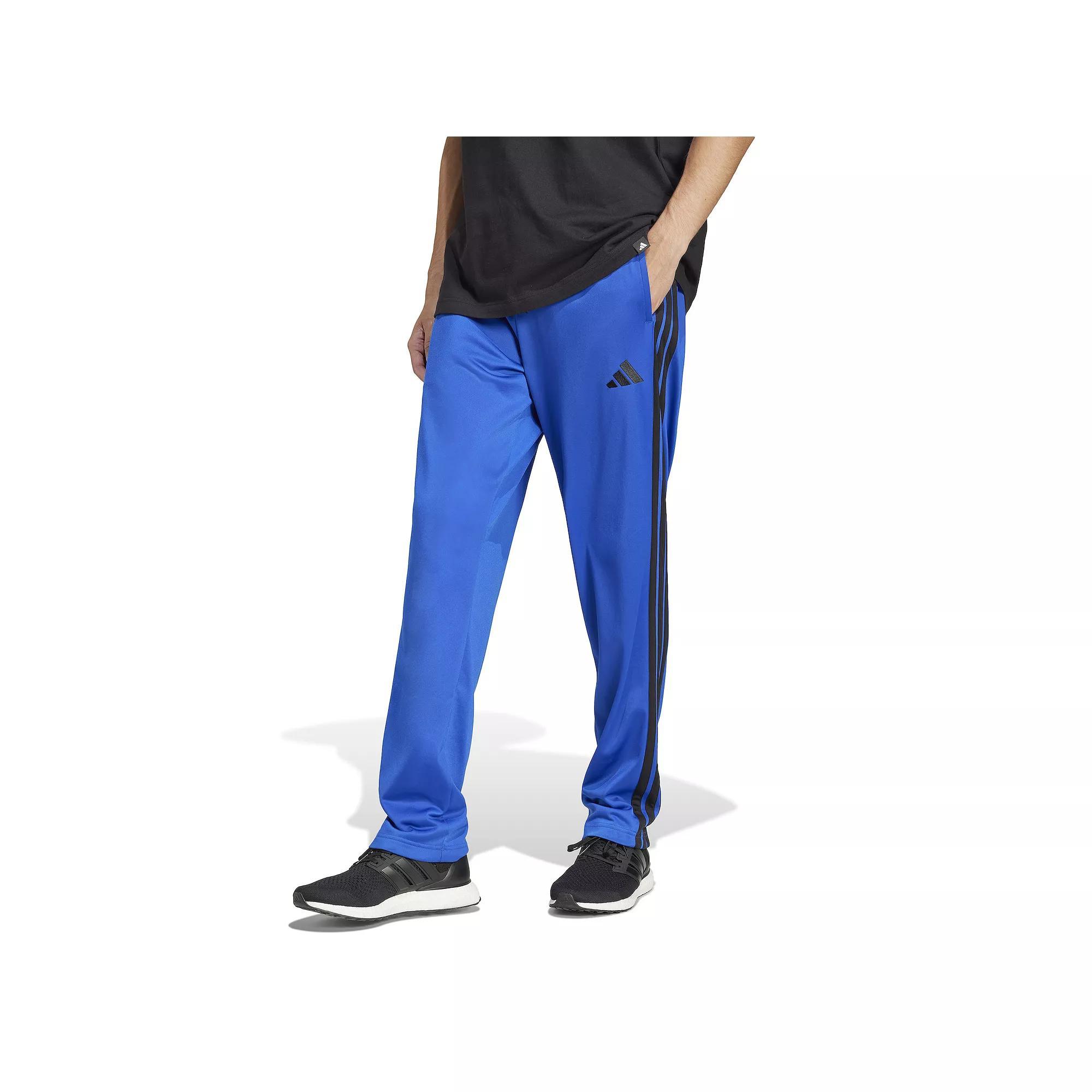 Big & Tall adidas 3-Stripes Tricot Open Hem Track Pants, Men's, Size: XL Tall, Multi Royal Blue Product Image