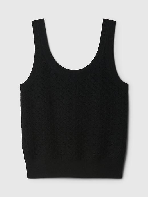 Cropped Pointelle Sweater Tank Top Product Image