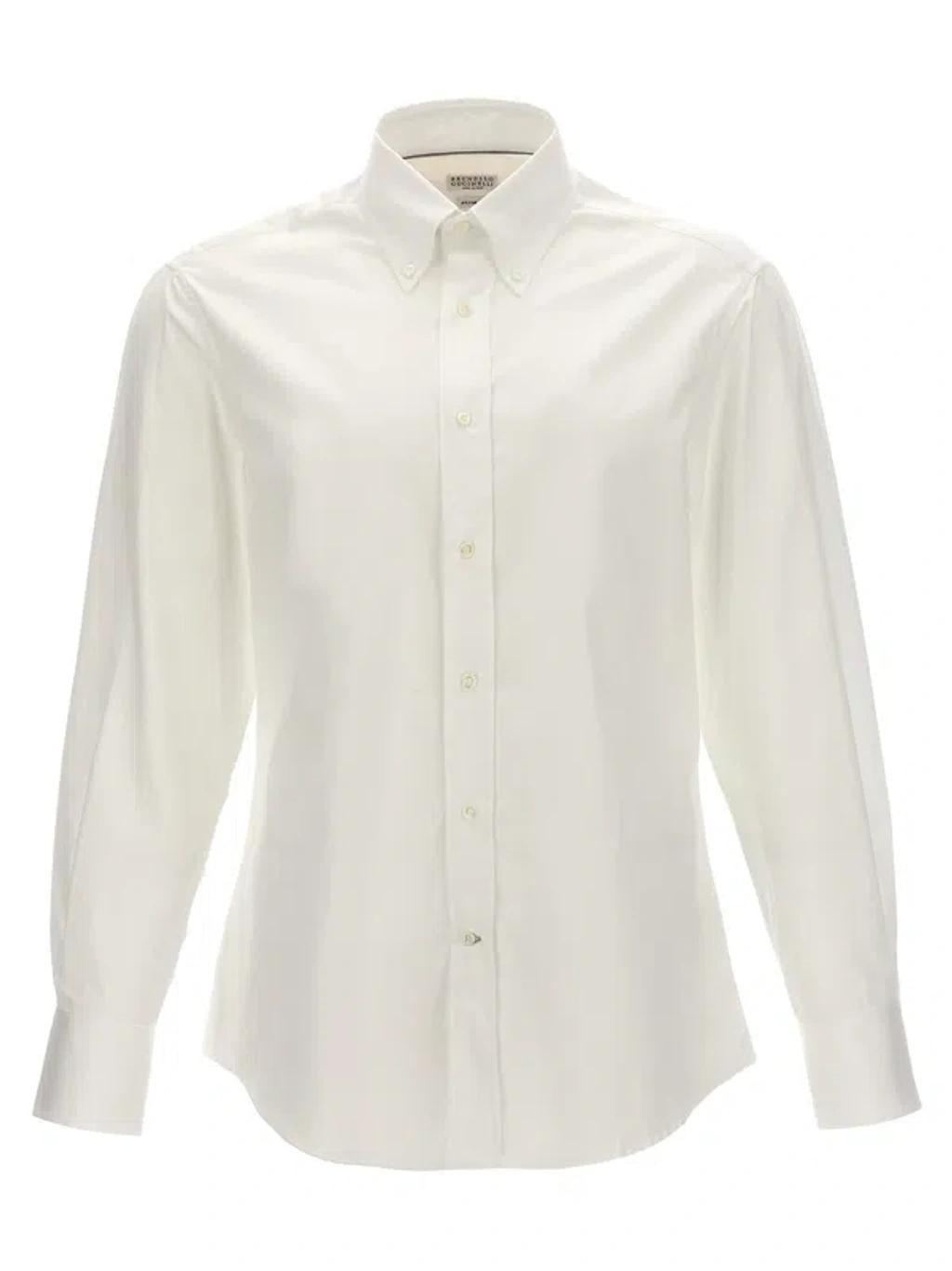 BRUNELLO CUCINELLI Easy Fit Cotton And Lyocell Shirt In White Product Image