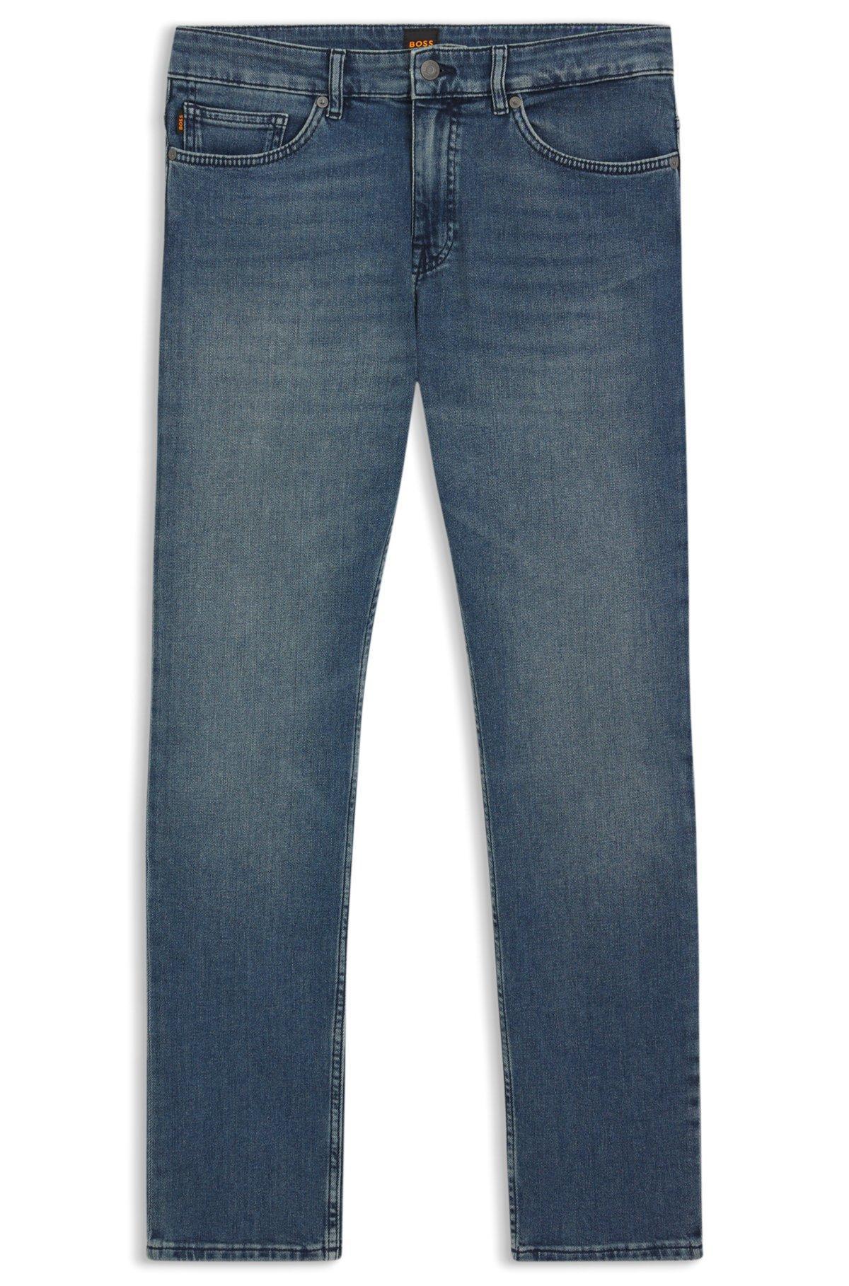BOSS - Delaware slim-fit jeans in blue comfort-stretch denim - Blue Product Image