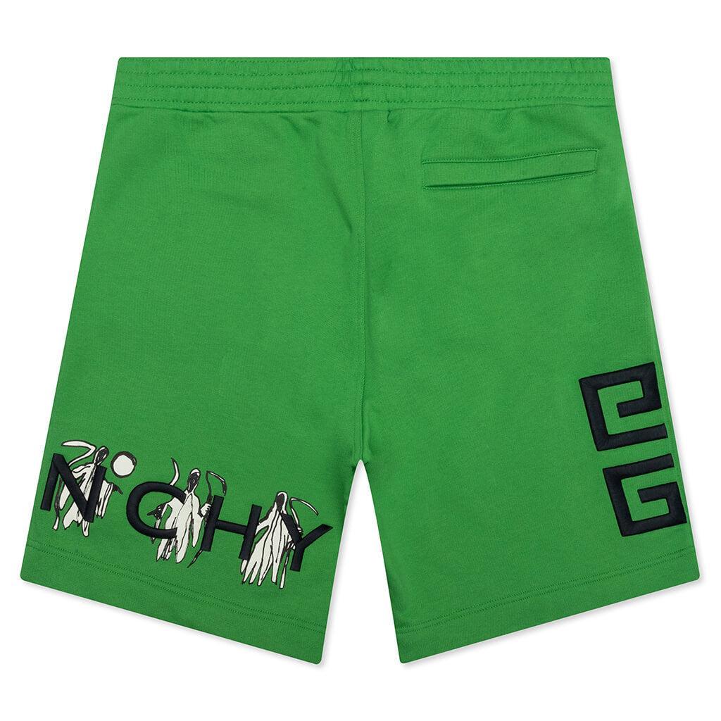 Boxy Fit Branding Embroidery Shorts - Apple Green Male Product Image