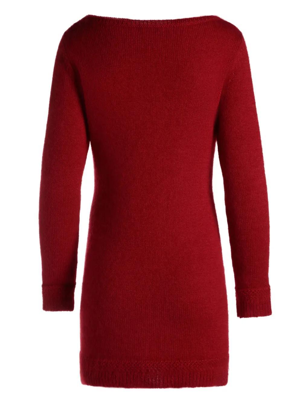 BALLY Logo-appliqué Knitted Dress In Red Product Image