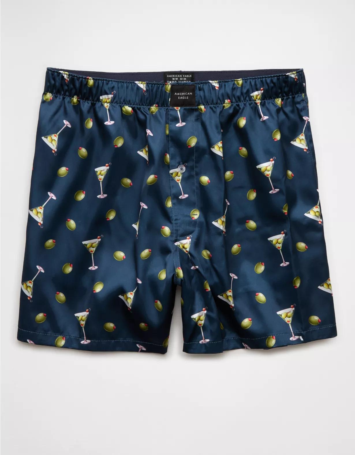 AEO Men's Olives Satin Pocket Boxer Short Product Image