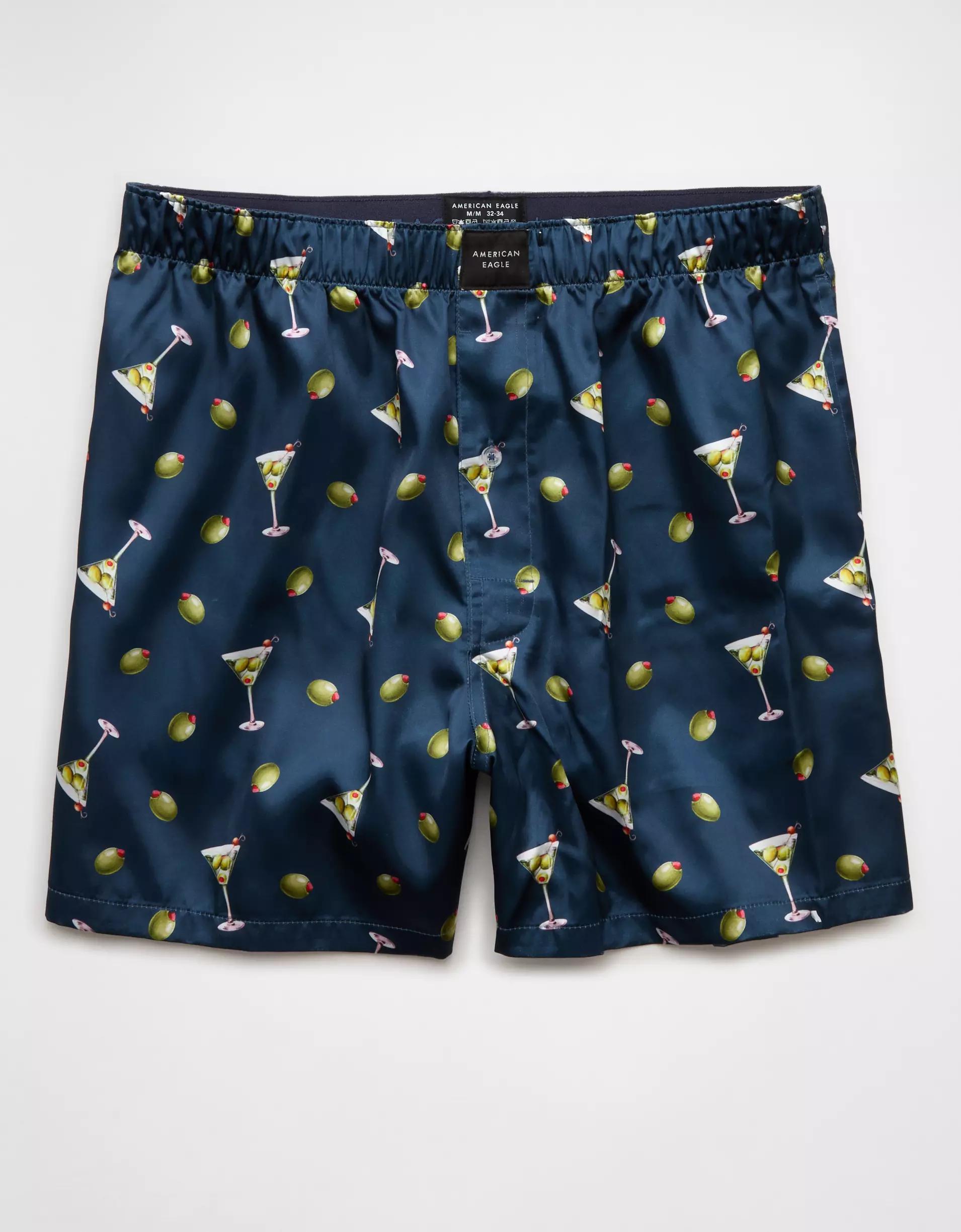 AEO Men's Olives Satin Pocket Boxer Short Product Image