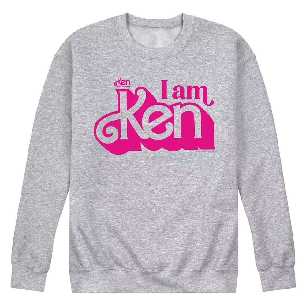 Mens Barbie The Movie I Am Ken Fleece Sweatshirt Grey Gray Product Image
