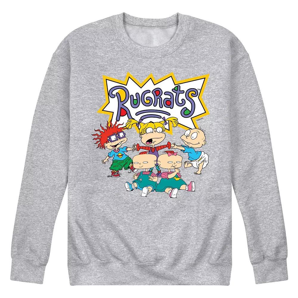 Mens Rugrats Group Shot Fleece Sweatshirt Grey Gray Product Image