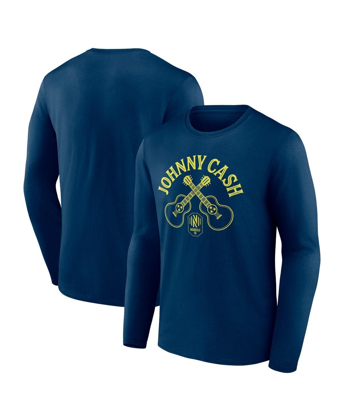 Men's Fanatics Branded  Navy Nashville SC x Johnny Cash Guitar Long Sleeve T-Shirt, Size: Large, Mls Blue Product Image