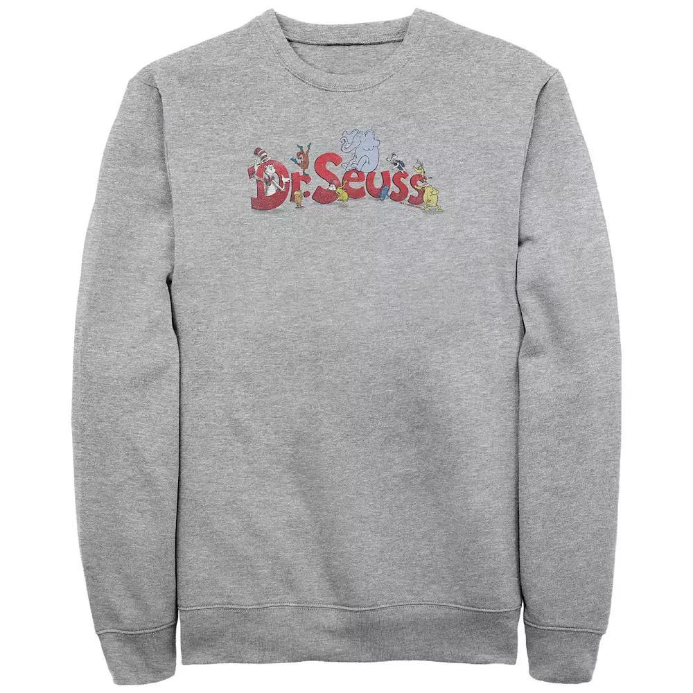 Big & Tall Dr. Seuss Characters Graphic Fleece, Men's, Size: Large Tall, Athletic Grey Product Image