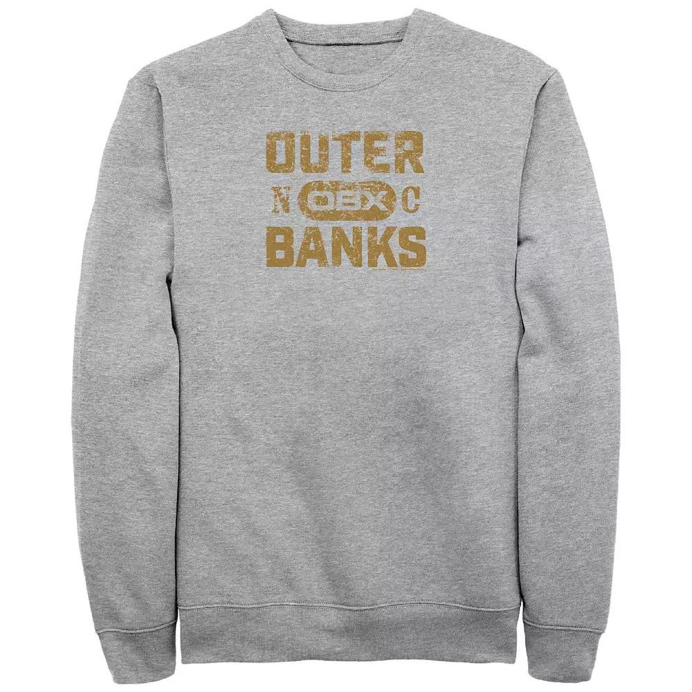 Big & Tall Outer Banks Distressed Logo Fleece Sweatshirt, Men's, Size: 5XB, Athletic Grey Product Image
