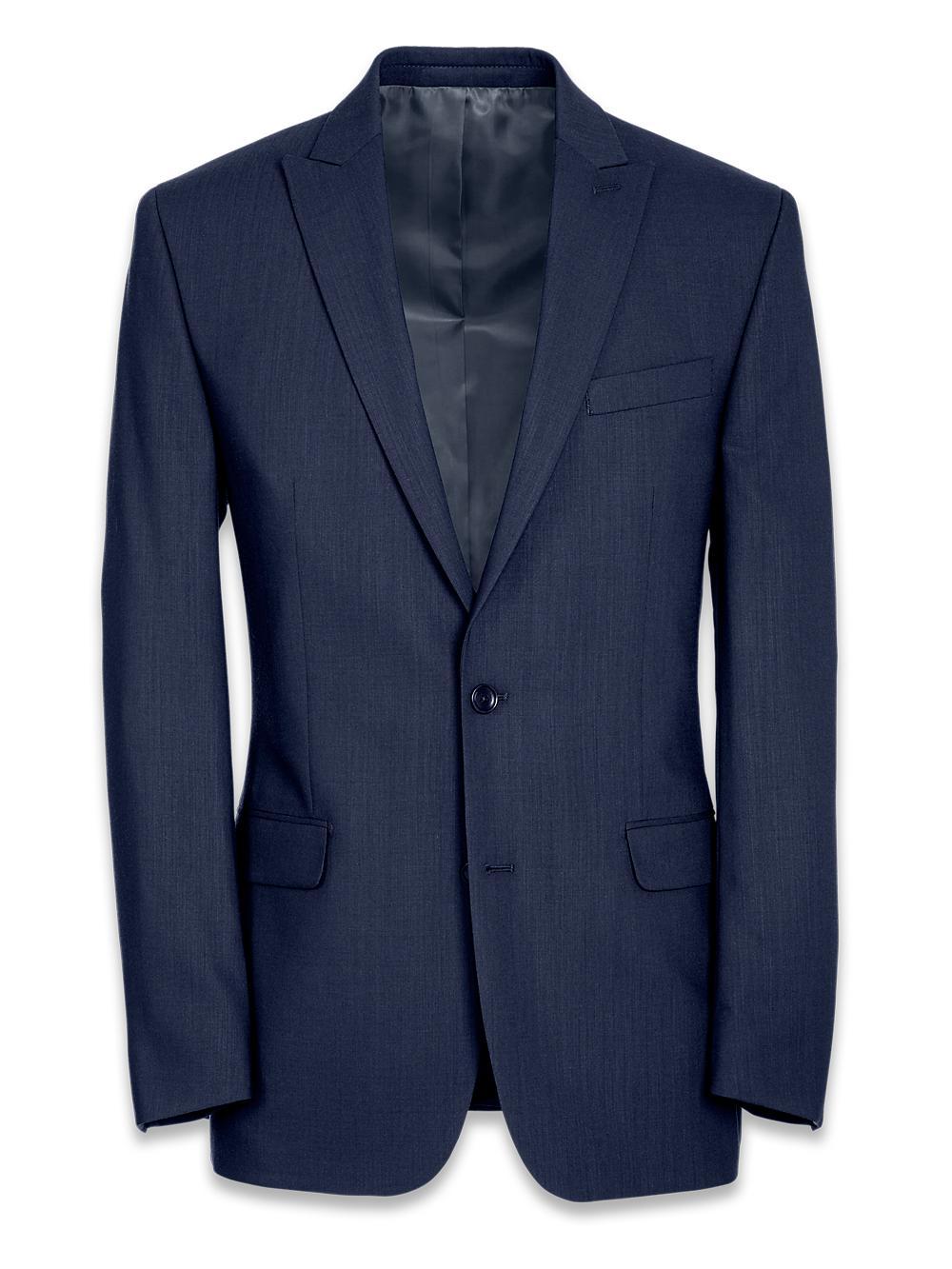 Classic Fit Essential Wool Peak Lapel Side Vents Suit Jacket - Grey Product Image