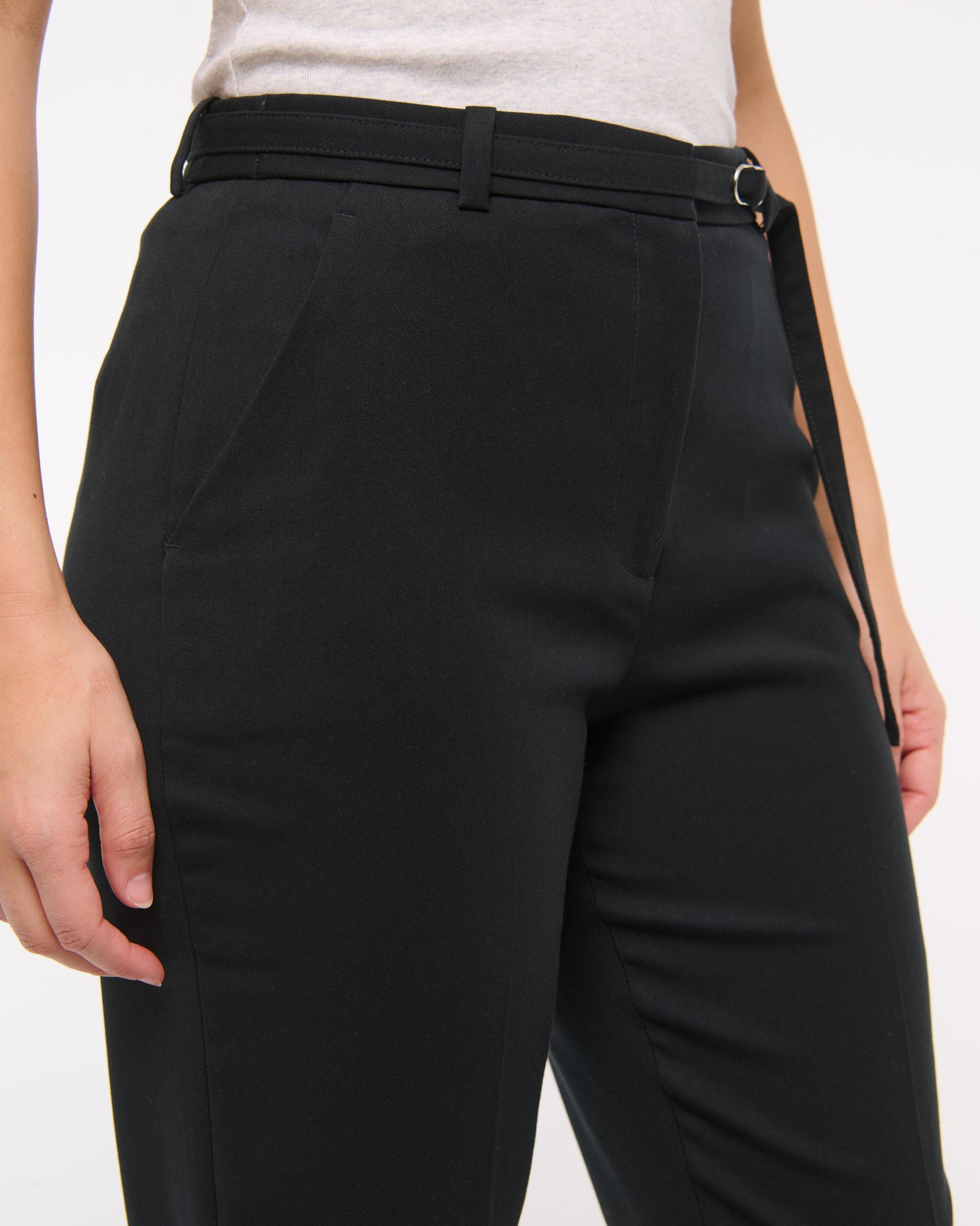 Curve Love High Rise Belted Ankle Straight Pant Product Image