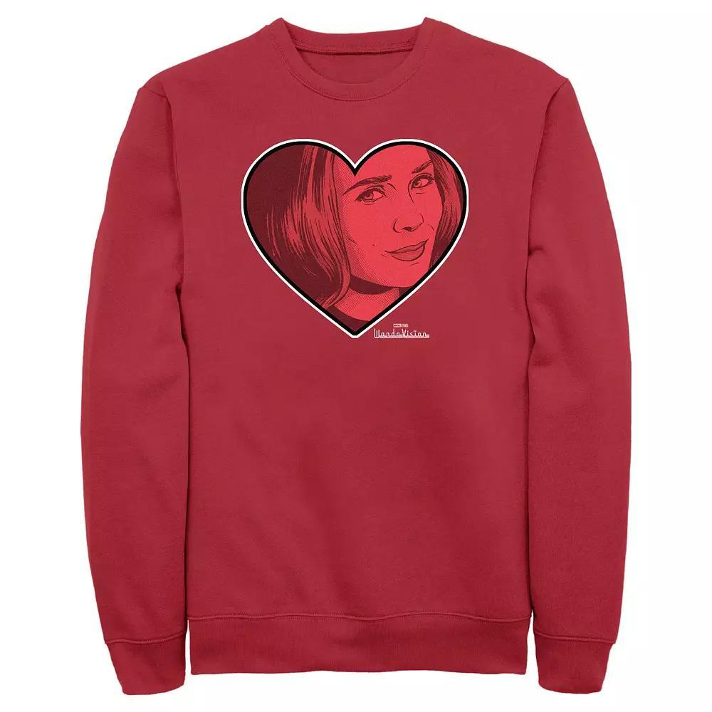 Marvel's WandaVision Scarlet Witch Heart Men's Graphic Fleece, Size: Large, Red Product Image