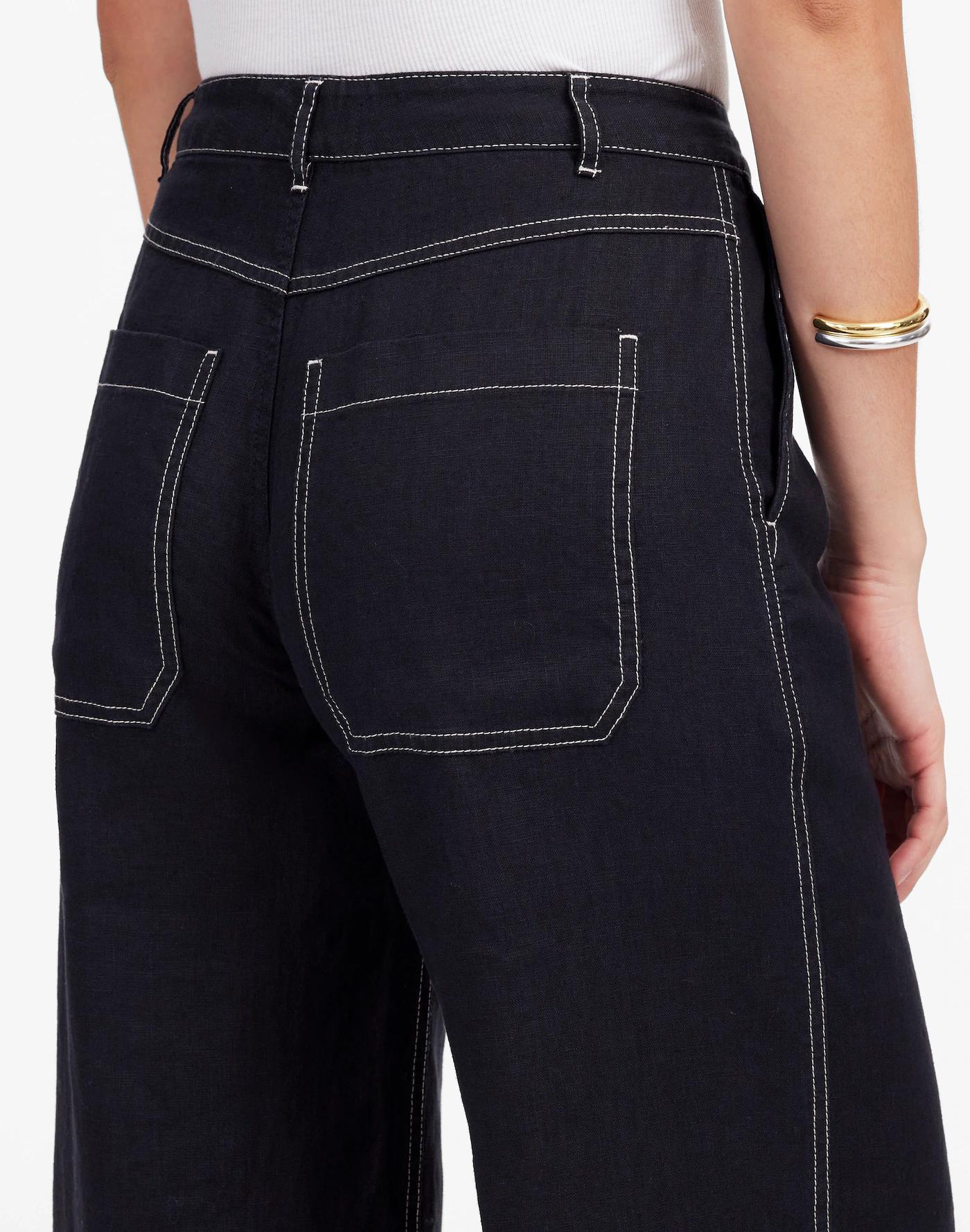 The Zoe Relaxed Wide Pant in 100% Linen Product Image