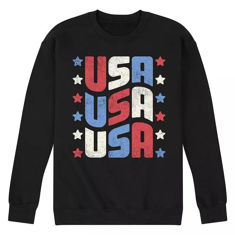 Mens USA Stacked Fleece Sweatshirt Blue Product Image