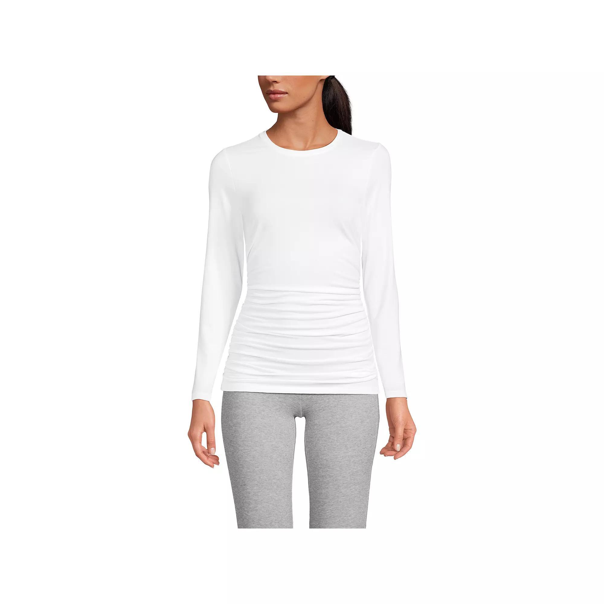 Women's Lands' End Power Performance Long Sleeve Fitted T-Shirt, Size: Small, Soft  Geo Stripe Product Image