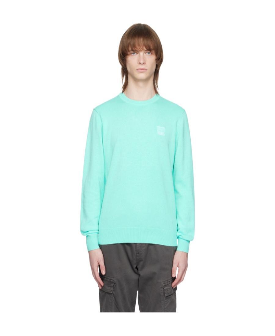 HUGO BOSS Crew Neck Pullover Sweatshirt In Blue Product Image