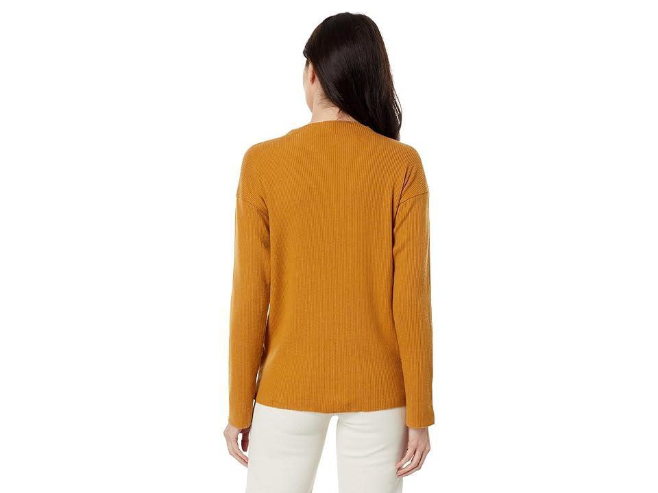 Mod-o-doc Textured Rib Long Sleeve Turtleneck Top (Antique Ochre) Women's Clothing Product Image