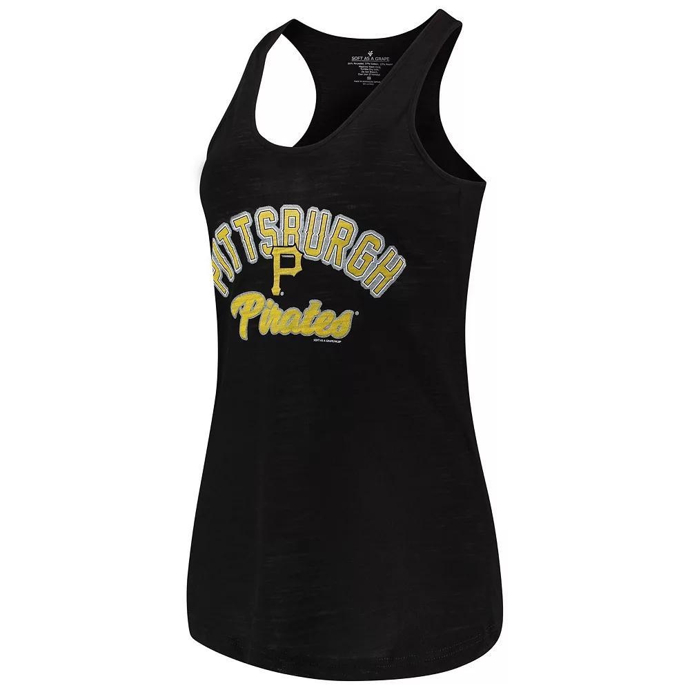 Women's Soft as a Grape Black Pittsburgh Pirates Multicount Racerback Tank Top, Size: Large Product Image