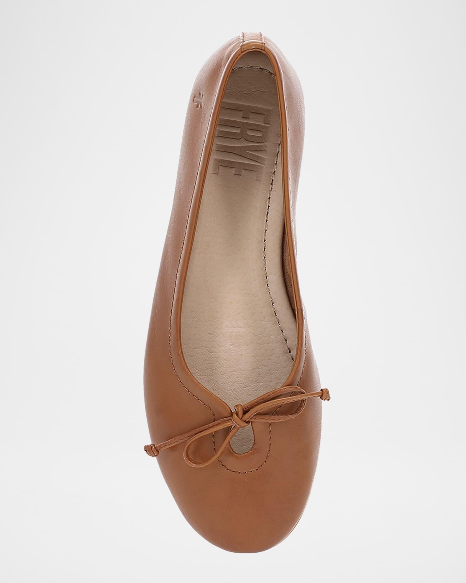 Emma Leather Bow Ballerina Flats Product Image