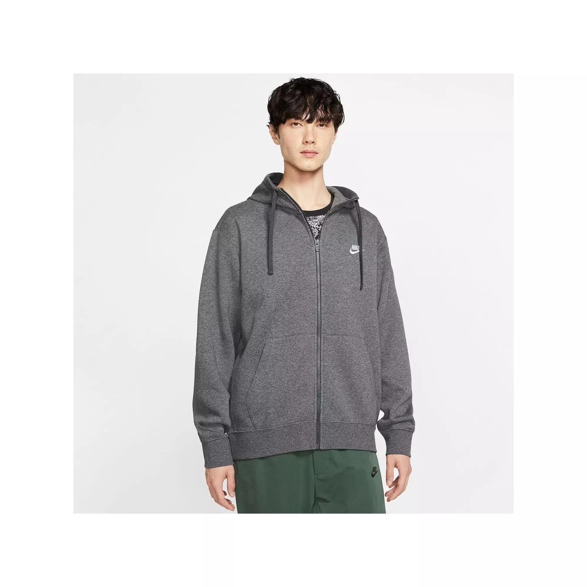 Mens Nike Sportswear Club Fleece Full-Zip Hoodie Grey Heather Product Image