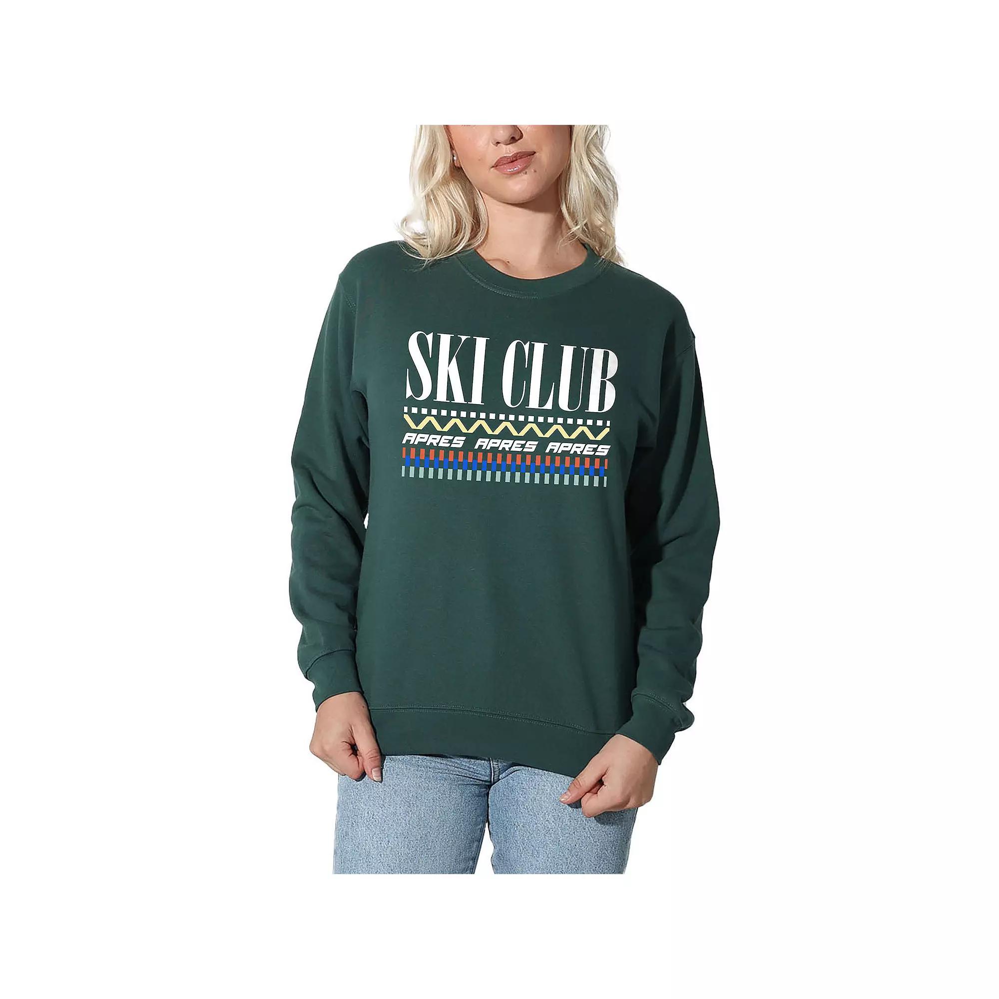 Women's Suburban Riot Generic Ski Club Willow Graphic Sweatshirt, Girl's, Size: XL, Green Green Product Image
