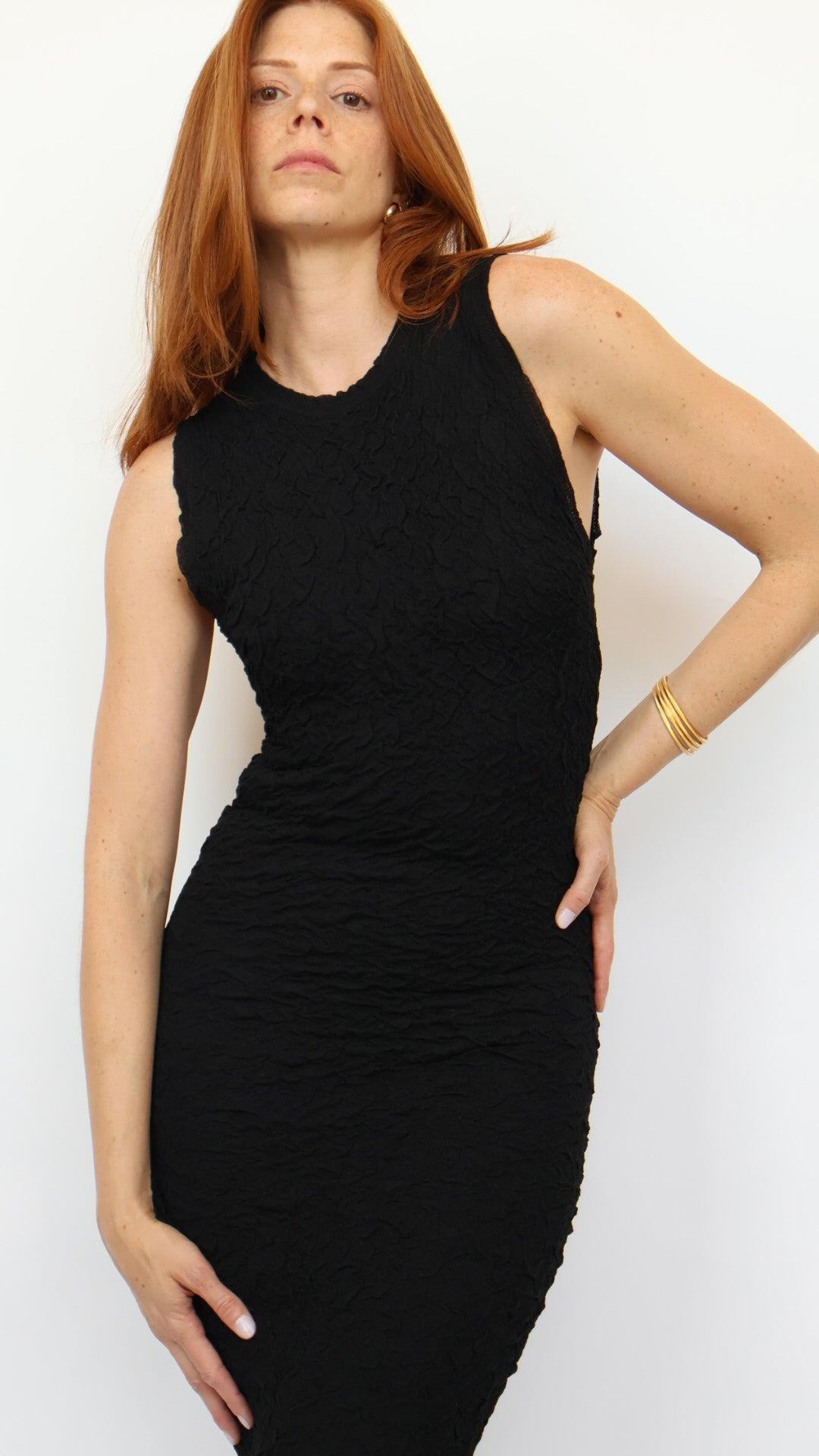 Puckered Body Skim Dress Product Image
