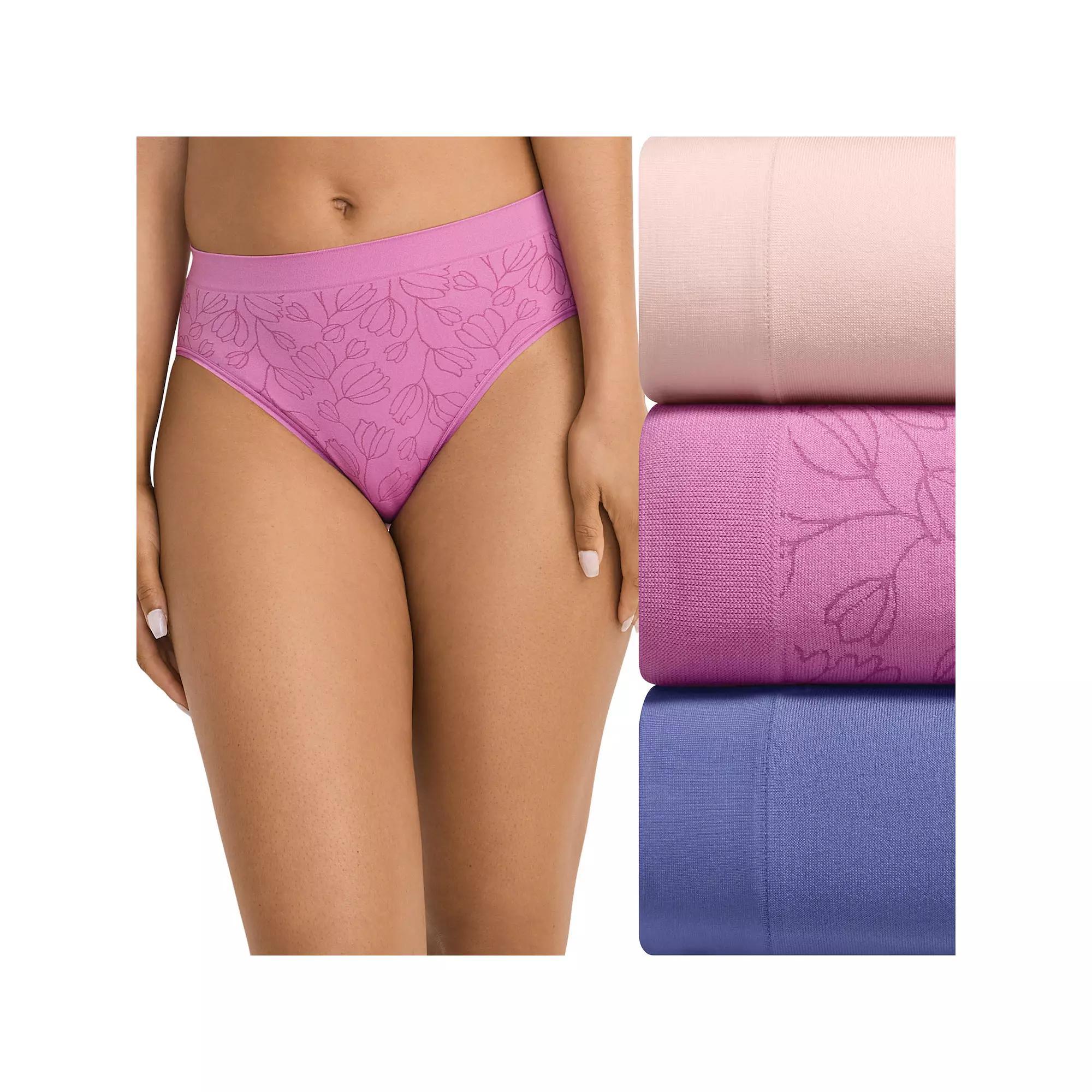 Womens Jockey Seamfree 3-pk. Hi-Cut Panty 4392 Pink Mist Assorted Product Image