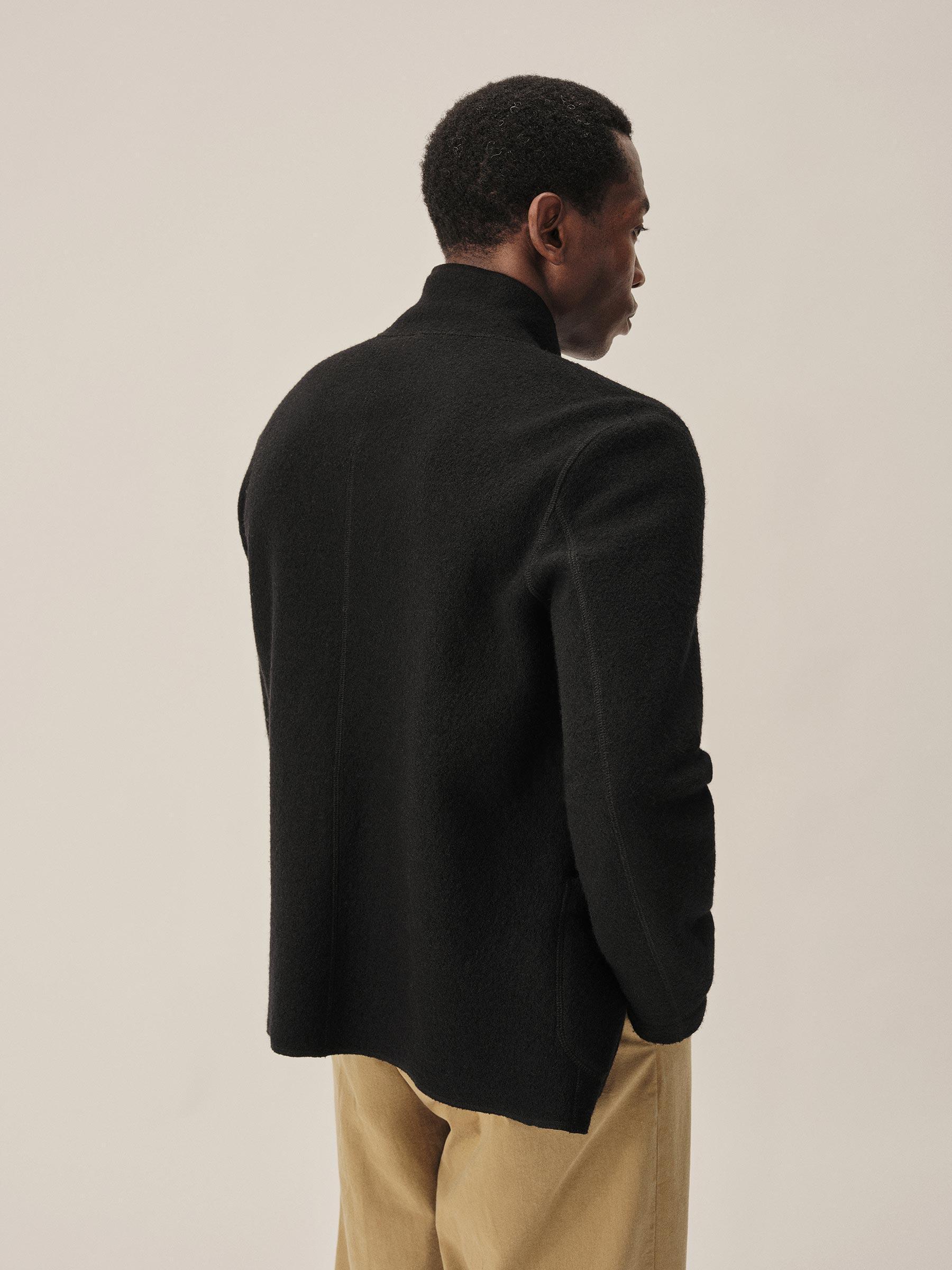 Black Felted Chore Coat Product Image