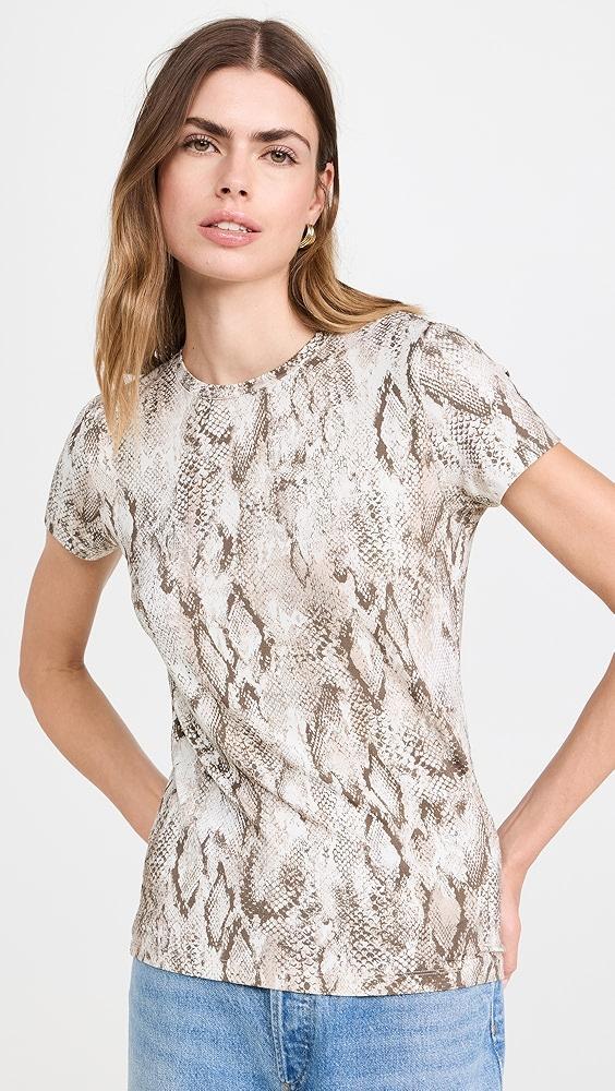 L'AGENCE Ressi Short Sleeve Crew Snake | Shopbop Product Image