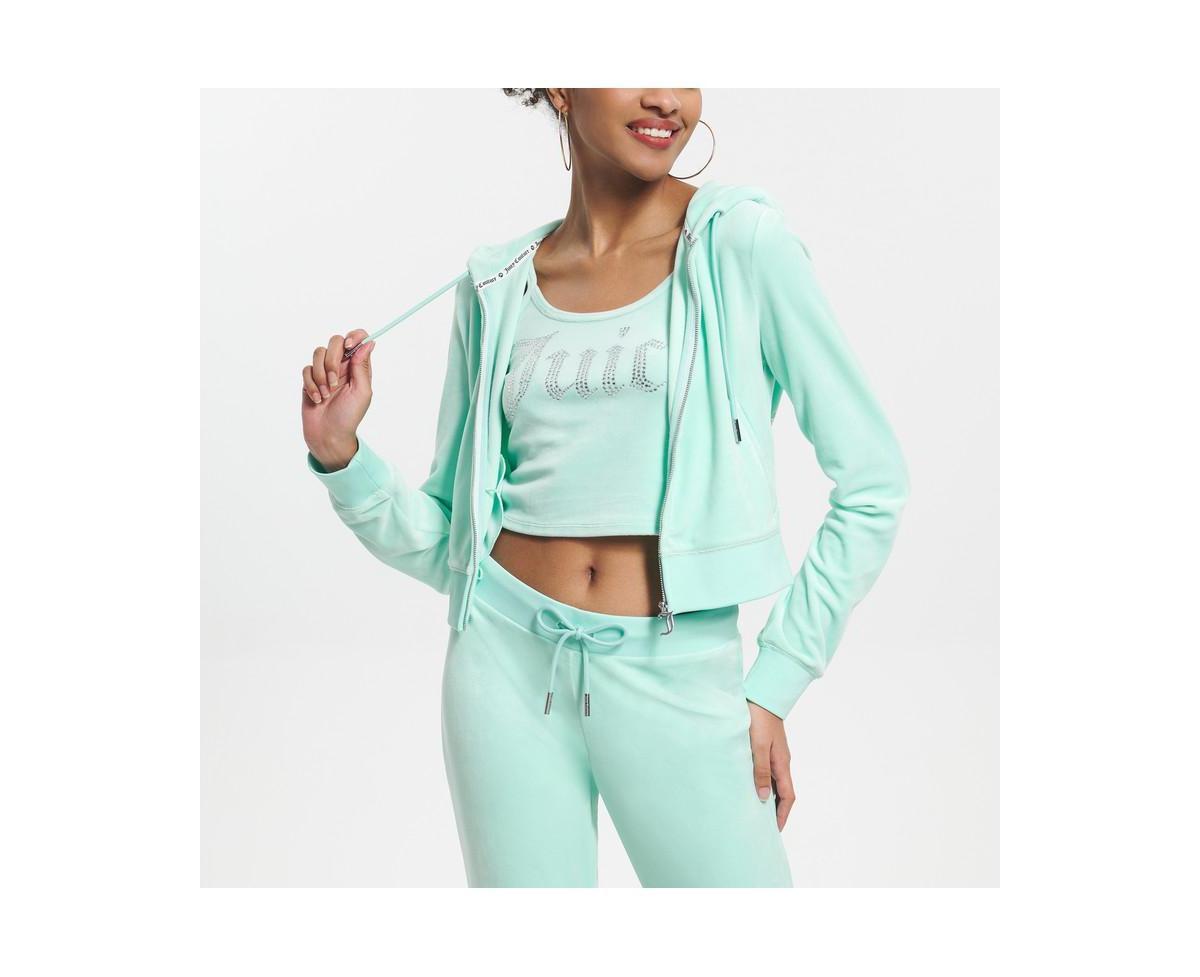 Womens Juicy Couture OG Big Bling Velour Zip-Up Hoodie Product Image