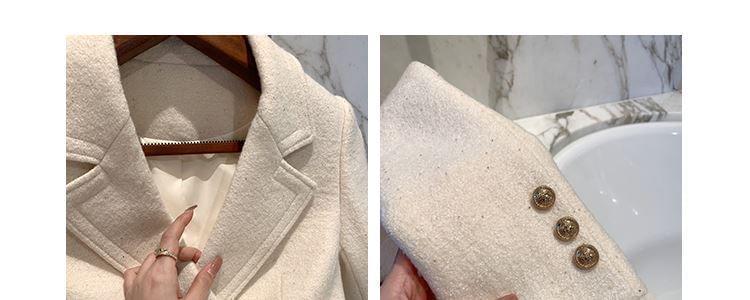 Double Breasted Plain Long Coat Product Image