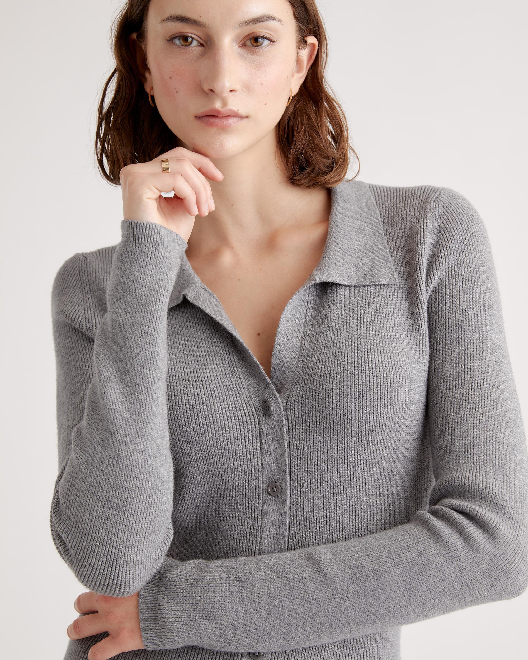 Quince | Women's Eco-Knit Button-Up Sweater Dress Size XS, Viscose Product Image