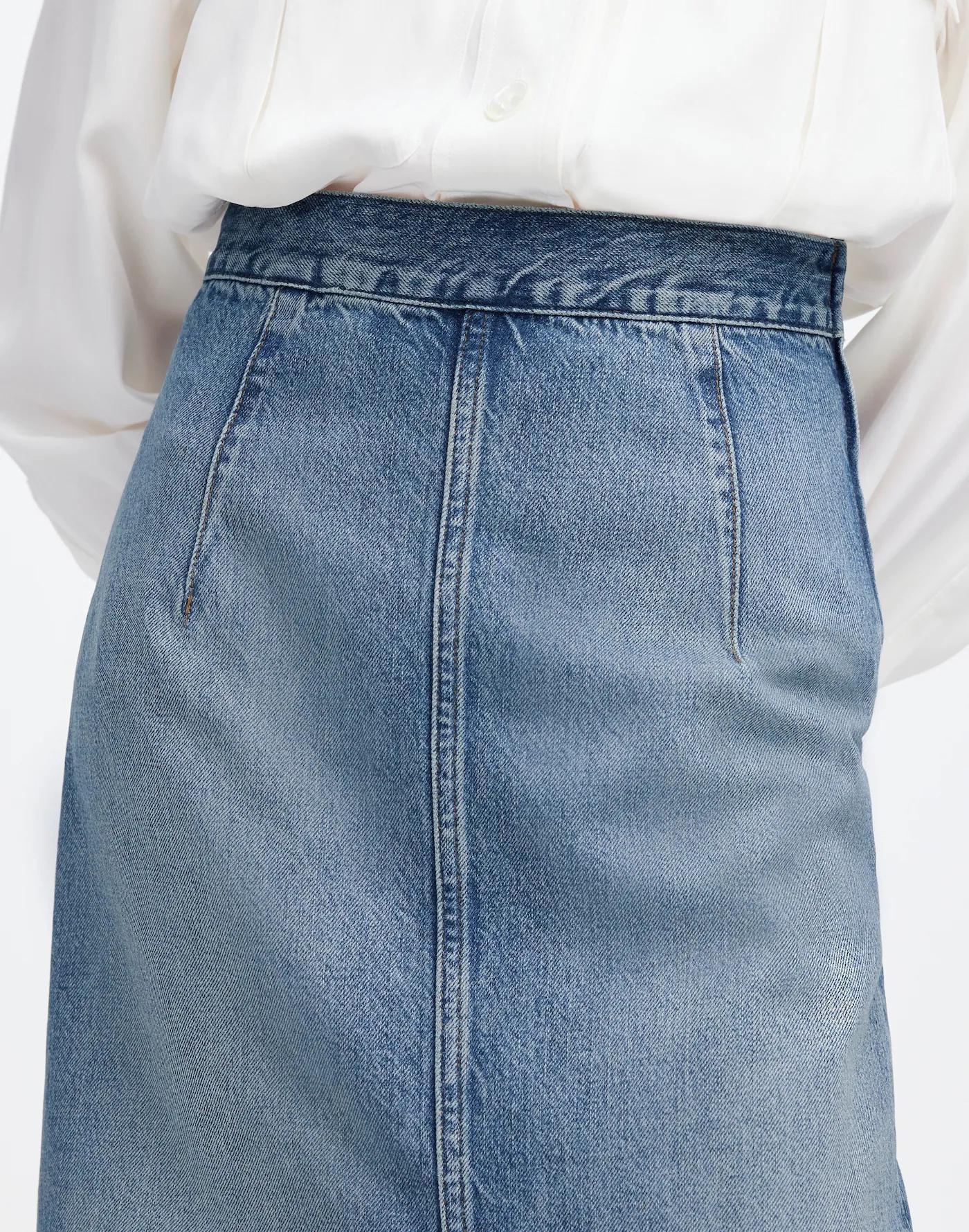 Denim Midi Pencil Skirt in Billings Wash Product Image