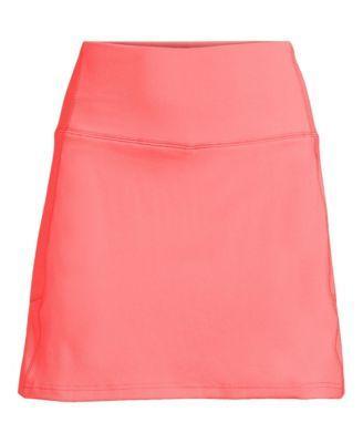 Women's Lands' End Active High-Impact High-Rise Flat Front Skort, Size: Medium, Black Product Image