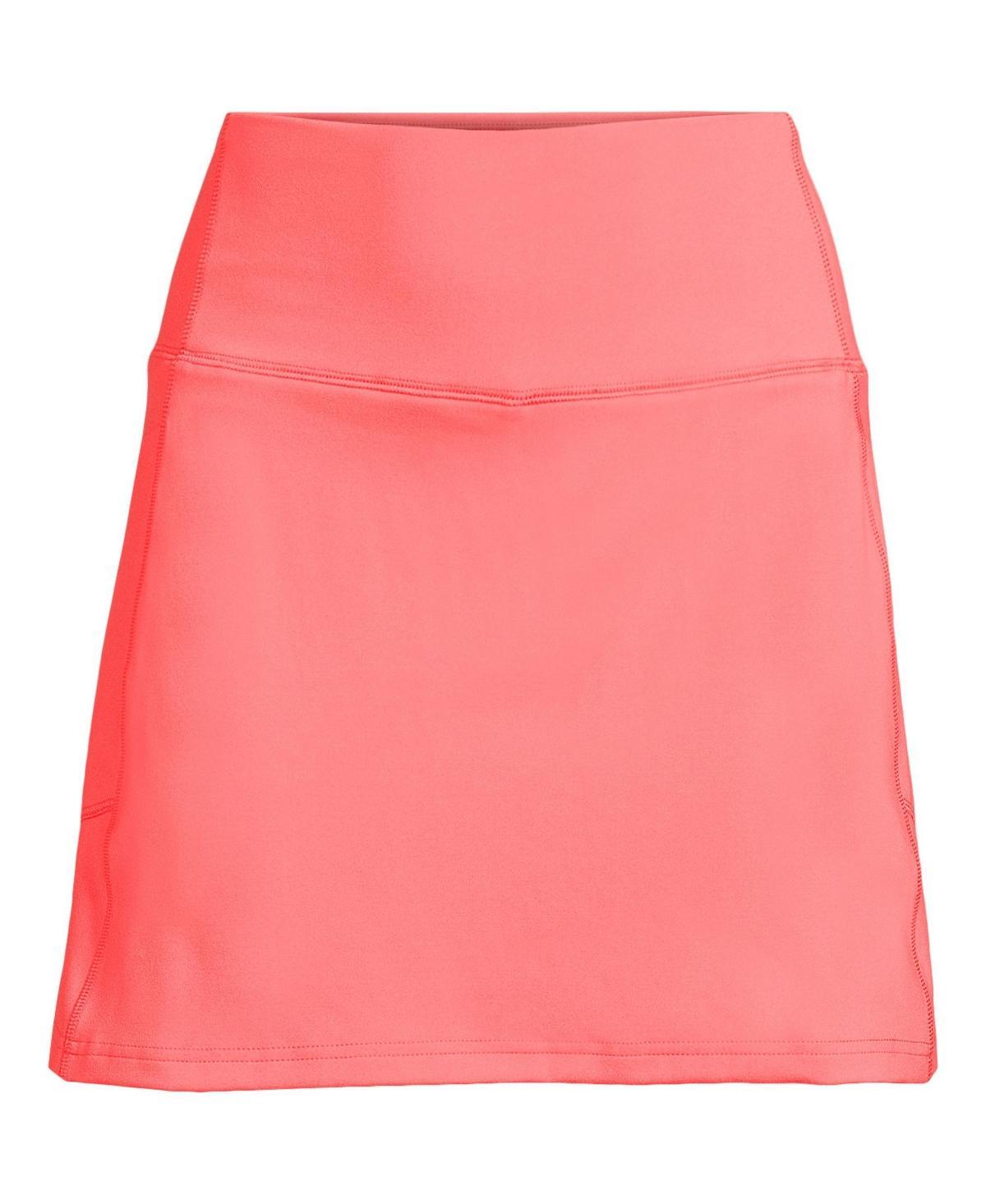 Women's Lands' End Active High-Impact High-Rise Flat Front Skort, Size: Medium, Black Product Image