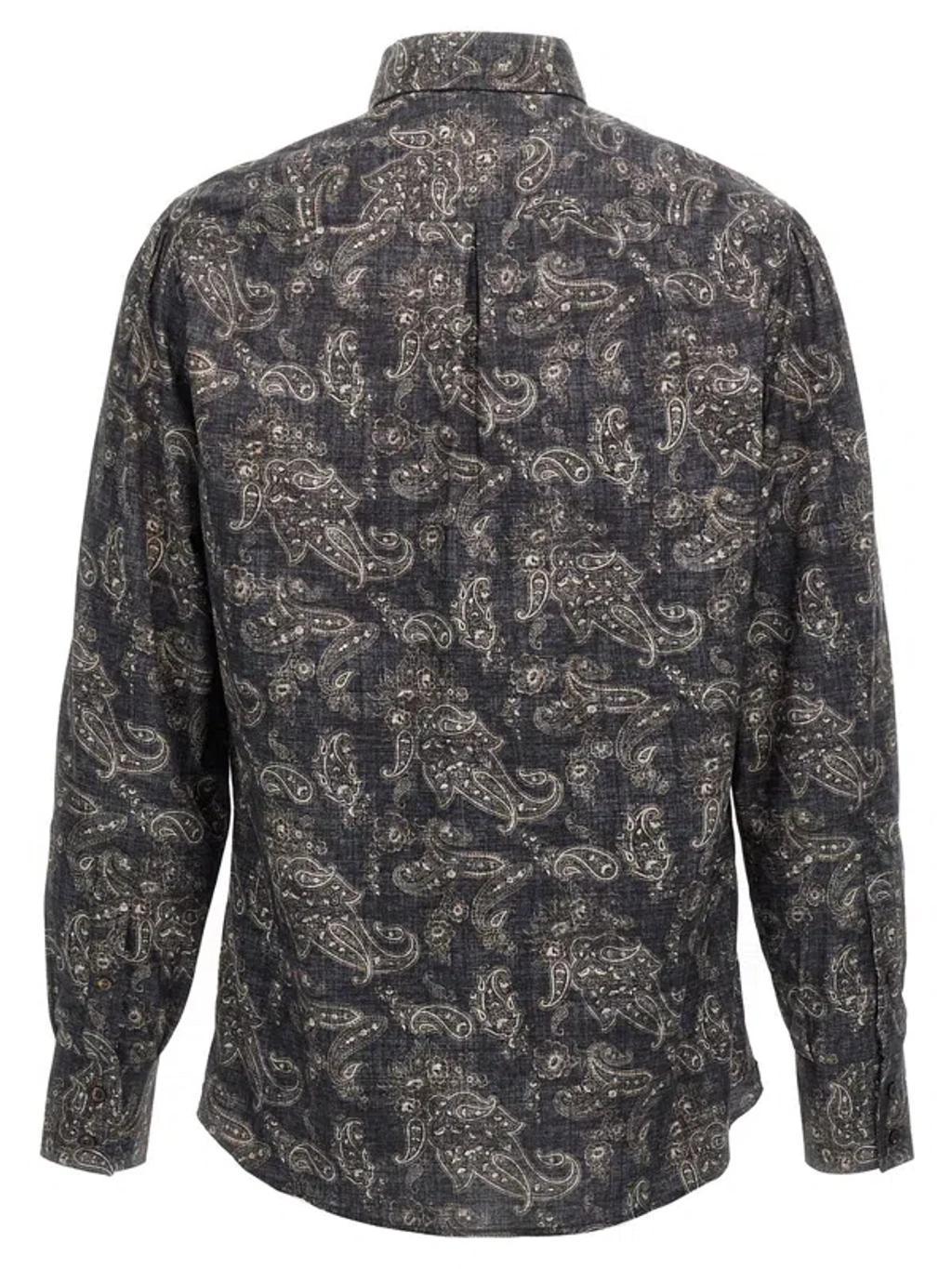 BRUNELLO CUCINELLI Paisley Shirt In Blue Product Image