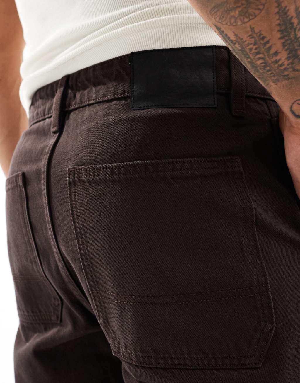 Cotton On baggy jeans in dark chocolate denim  Product Image