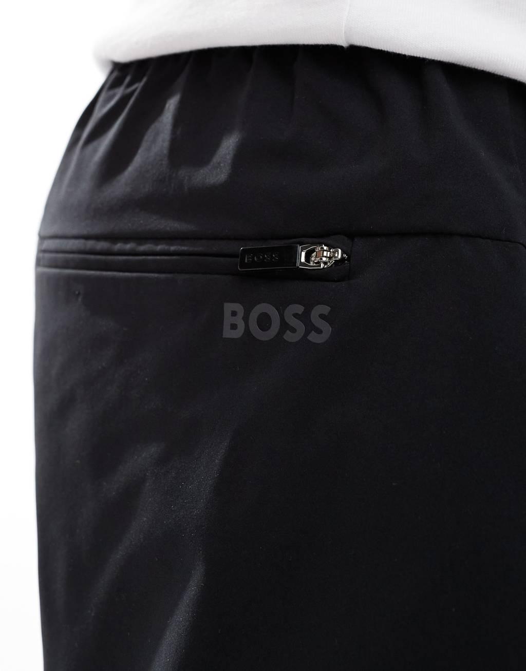 BOSS GREEN crossover woven shorts in black Product Image