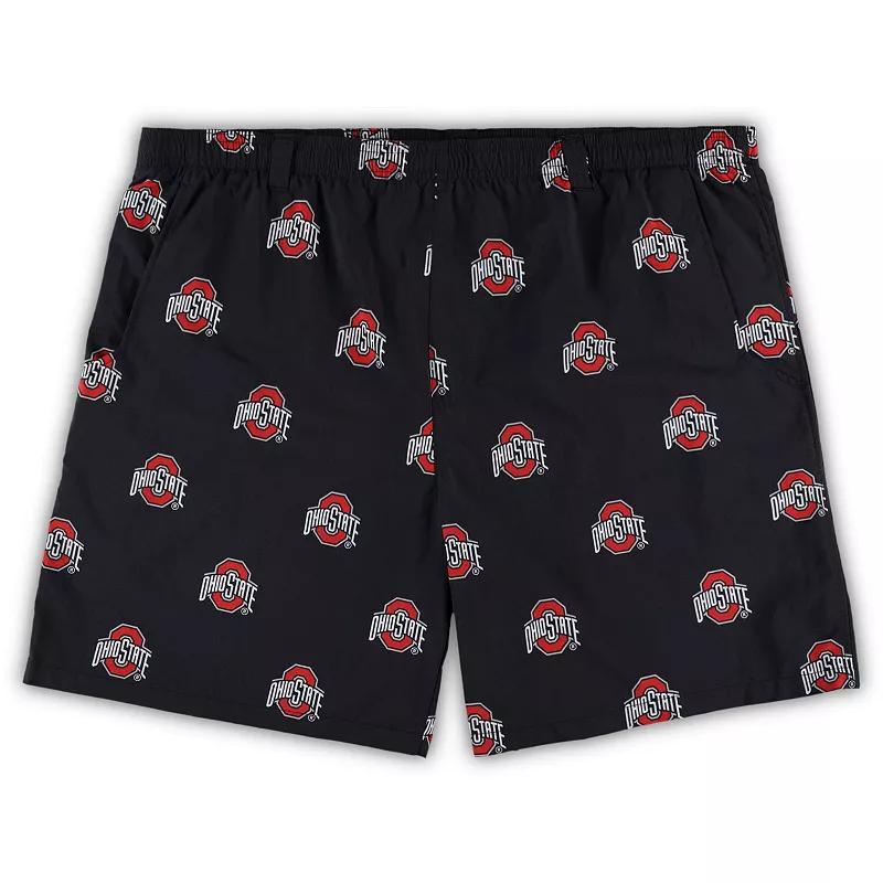 Men's Columbia Black Ohio State Buckeyes Big & Tall Backcast II Allover Print Omni-Shade Shorts, Size: 6XB Product Image