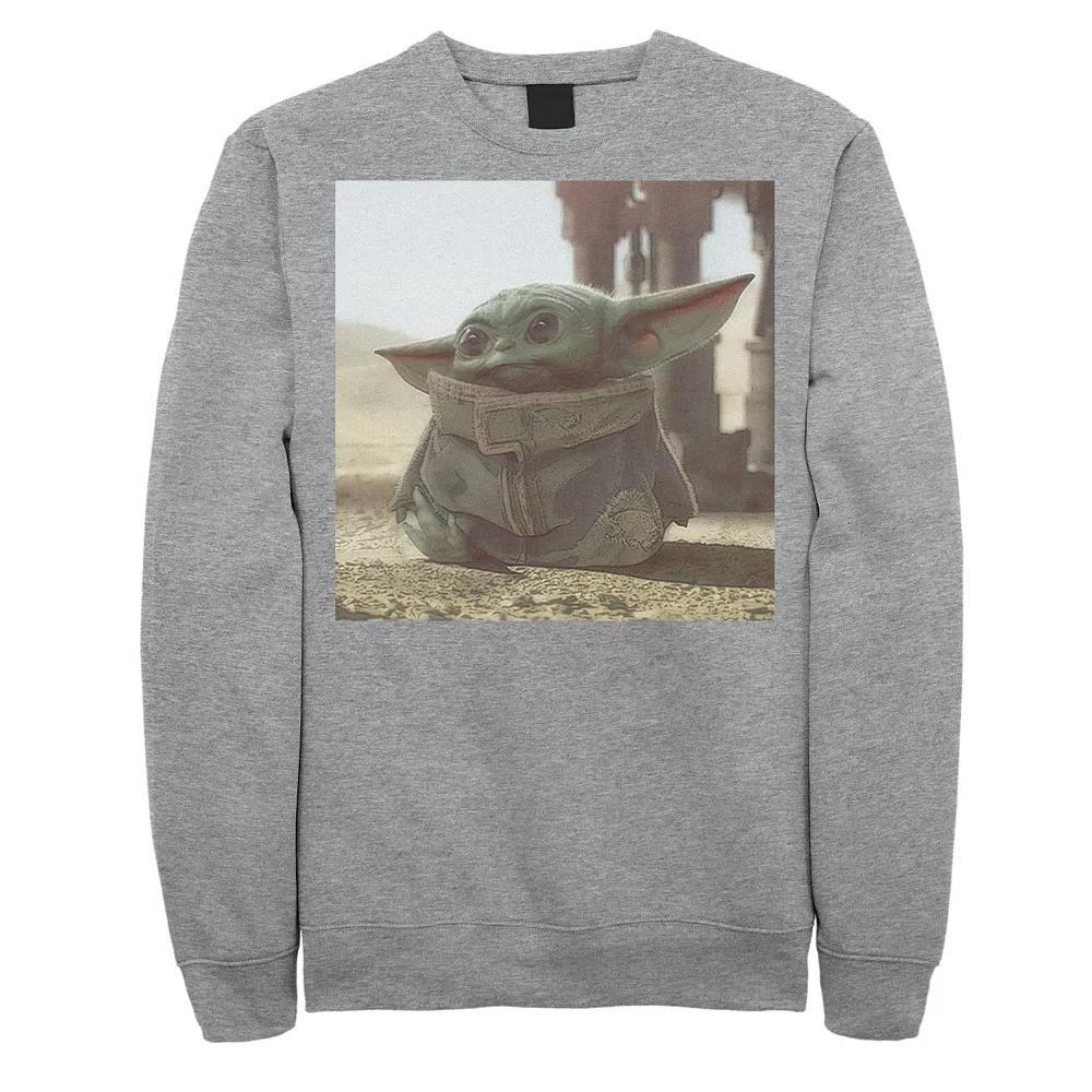 Men's Star Wars The Mandalorian The Child aka Baby Yoda Photograph Sweatshirt, Size: XL, Black Product Image