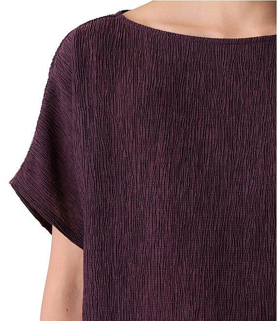 Eileen Fisher Textured Boat Neck Short Dolman Sleeve Top Product Image