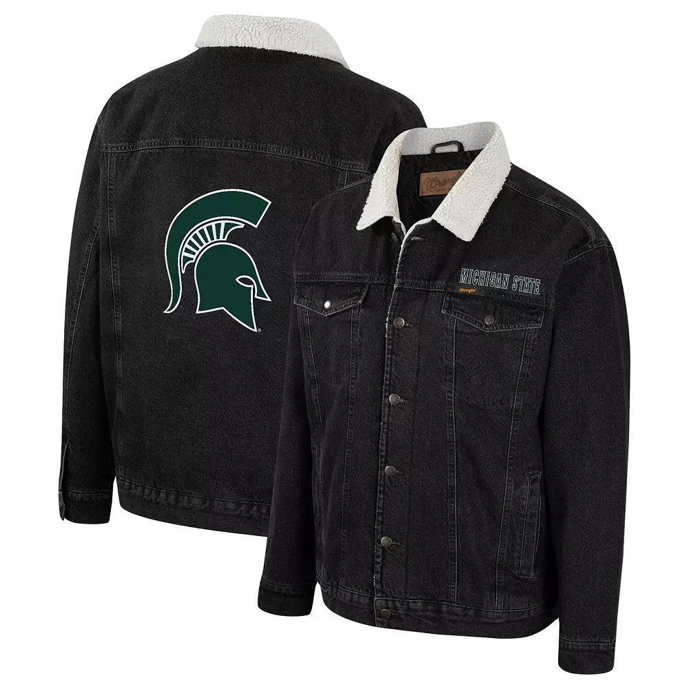 Men's Colosseum x Wrangler Charcoal Michigan State Spartans Western Button-Up Denim Jacket, Size: Medium Product Image