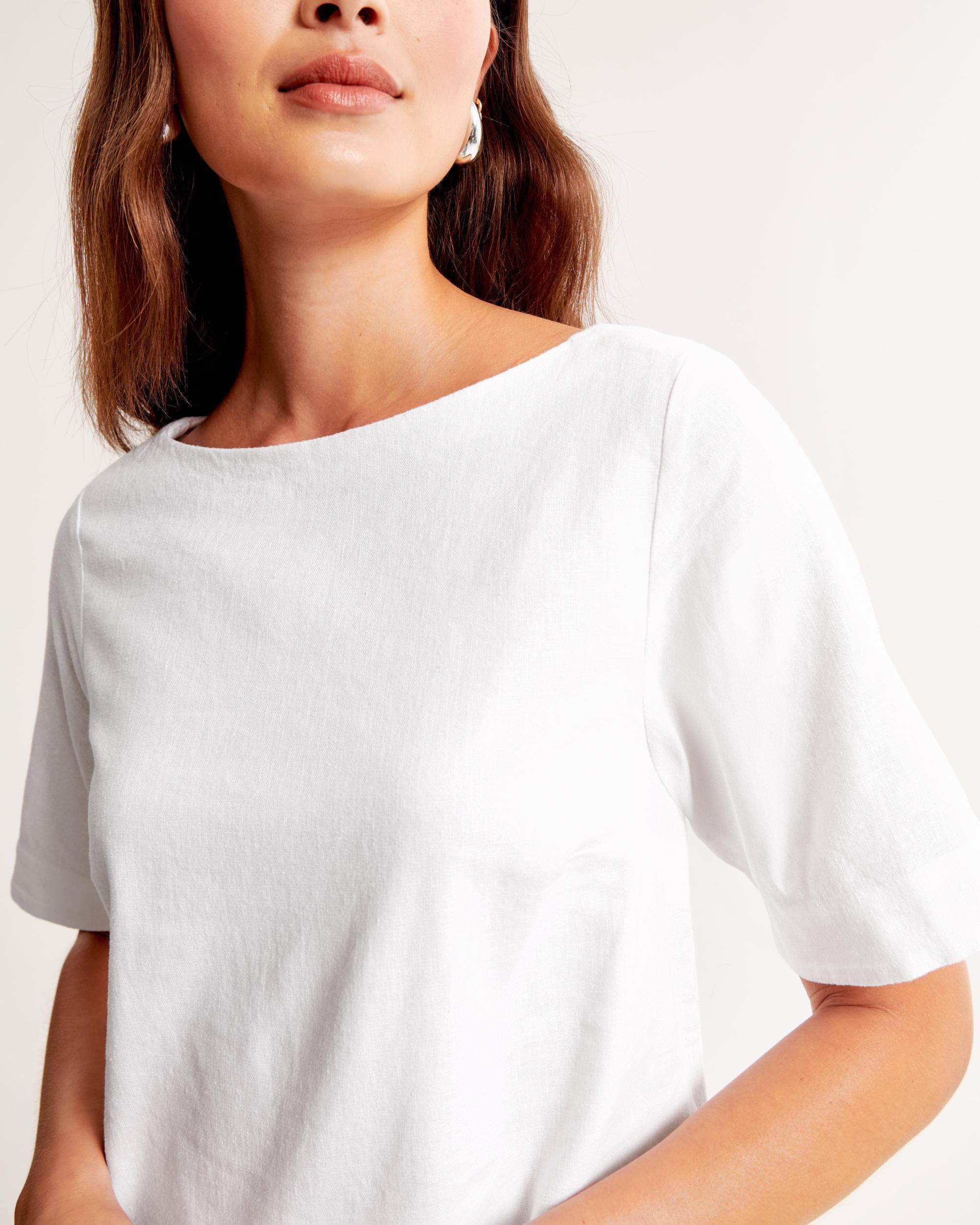 Linen-Blend T-Shirt Dress Product Image