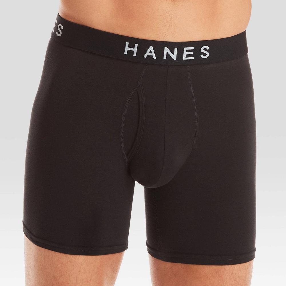 Hanes Premium Men's Boxer Briefs 5pk - Black XL: Tagless, Lightweight Cotton Blend, Full Waistband Elastic, Machine Washable Product Image