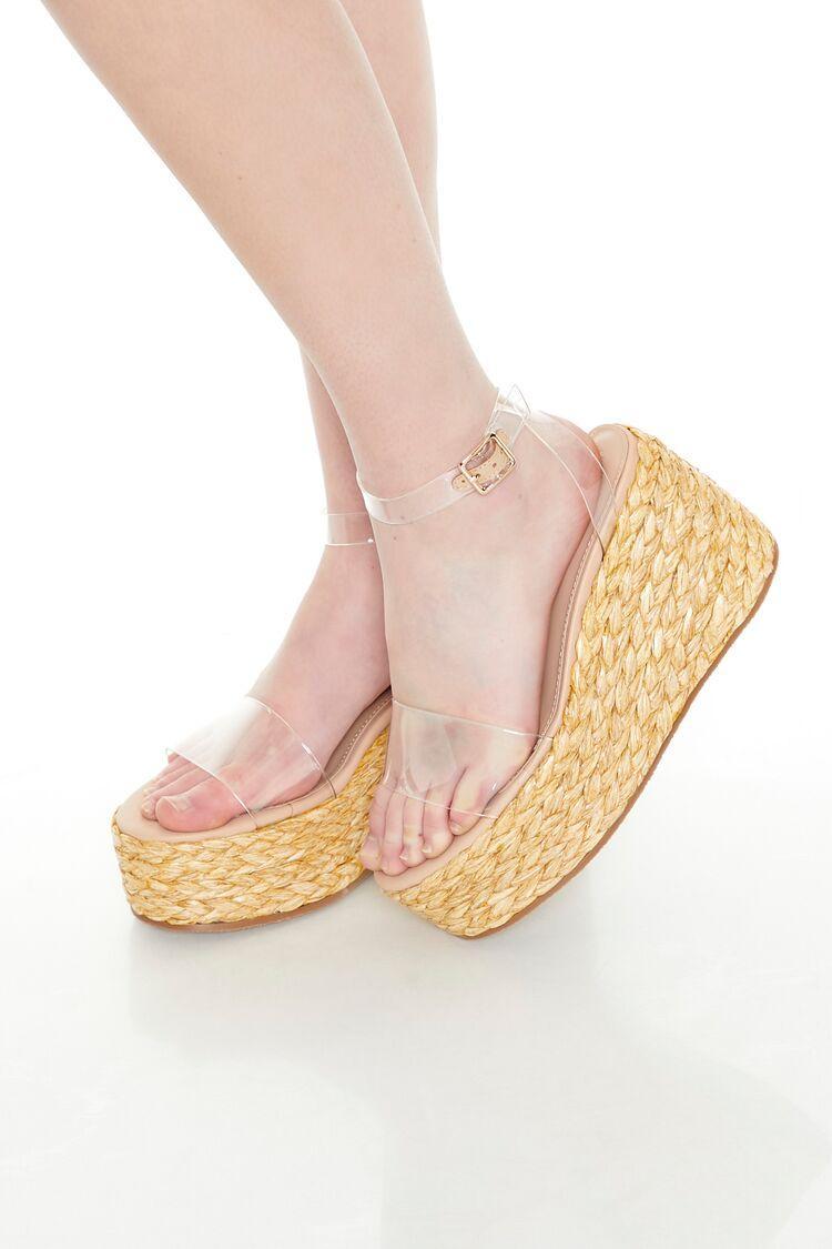 Clear Espadrille Flatform Wedges | Forever 21 Product Image