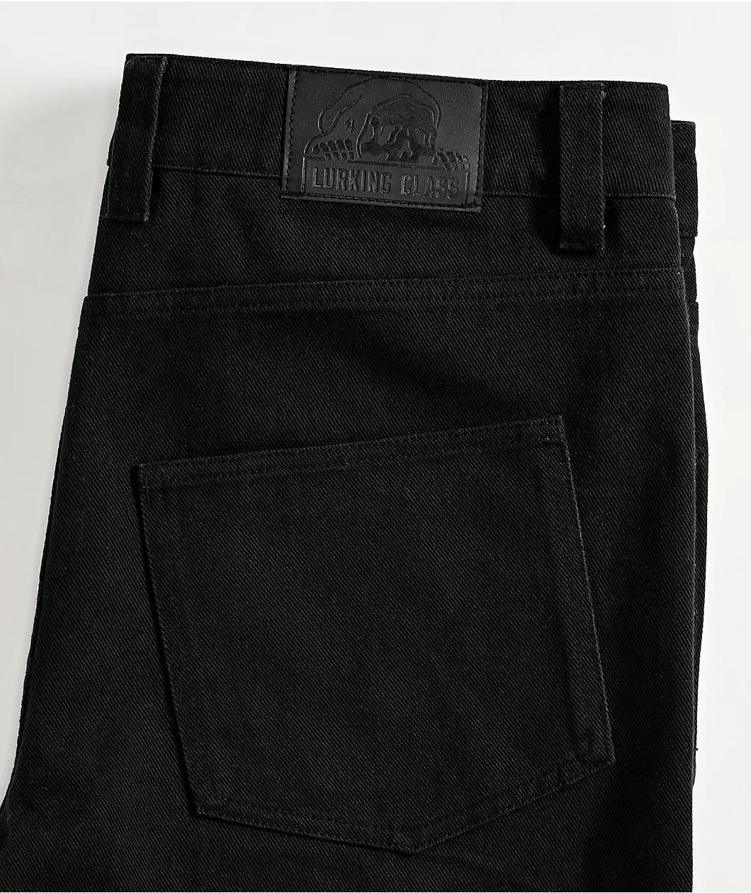 Lurking Class by Sketchy Tank Spiked Chain Black Denim Shorts Product Image