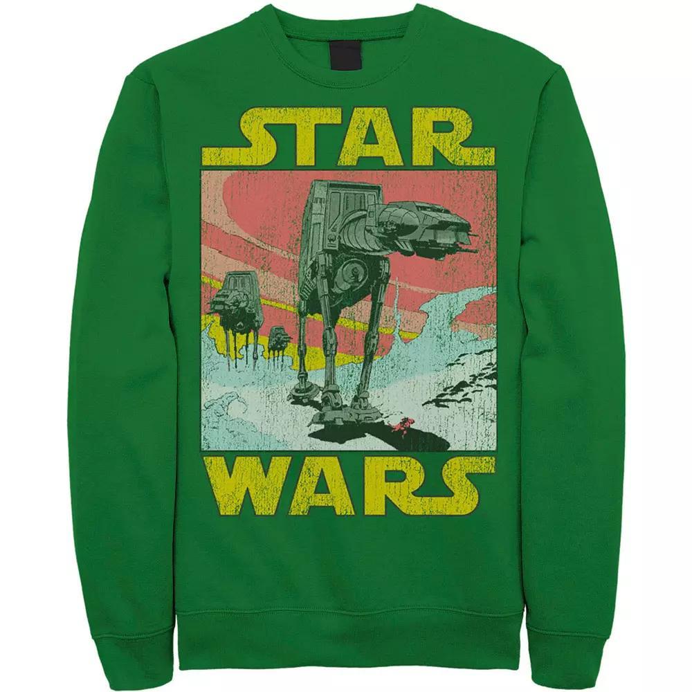 Men's Star Wars At-AT Retro Poster Sweatshirt, Size: Large, Grey Heather Product Image